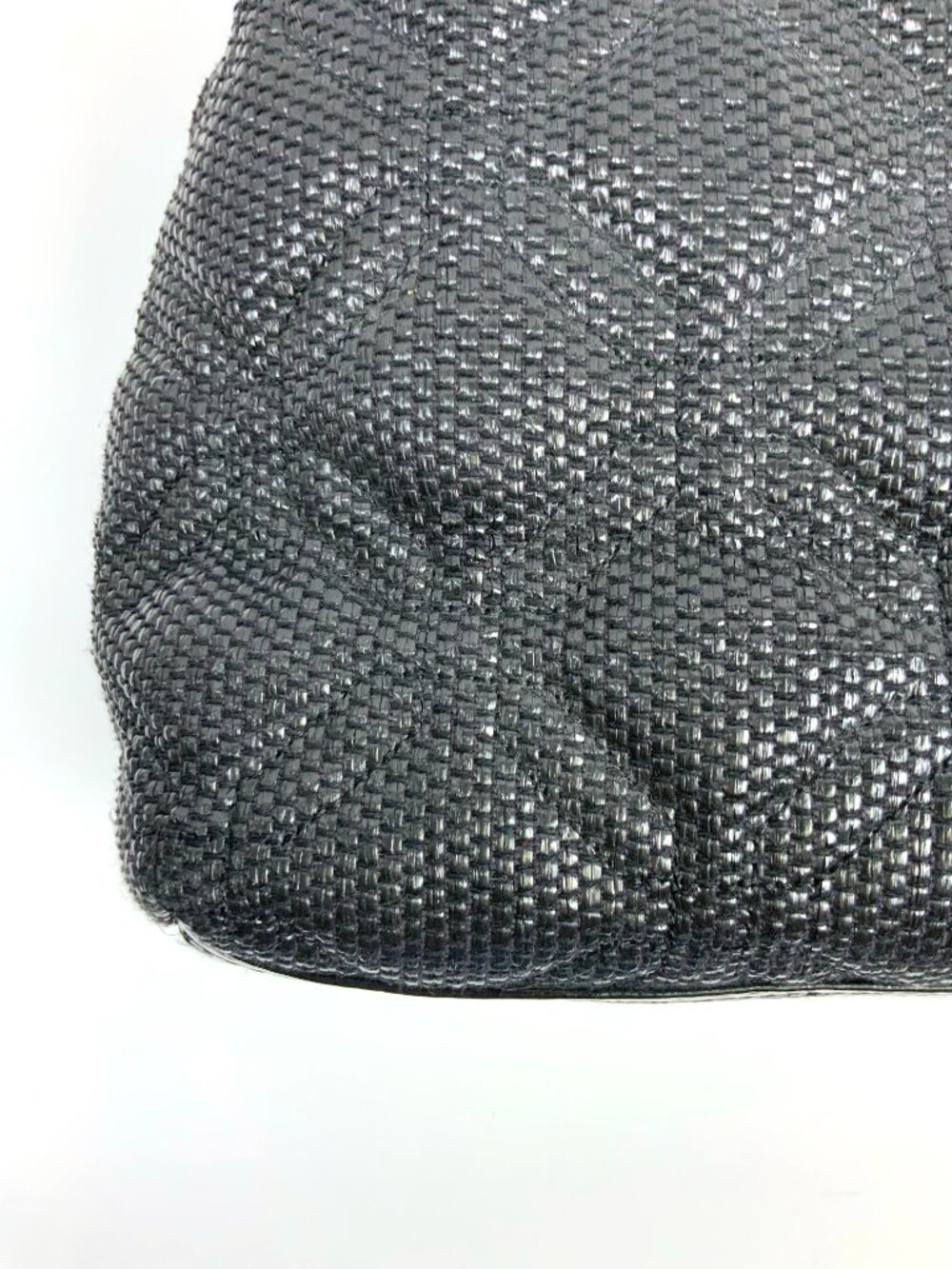 Kate Spade New York Black Quilted Woven Straw Satchel Hand Bag - Picture 14 of 16